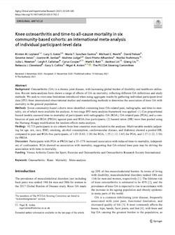 Knee osteoarthritis and time‐to all‐cause mortality