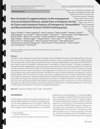 Role of vitamin D supplementation in the management of musculoskeletal diseases