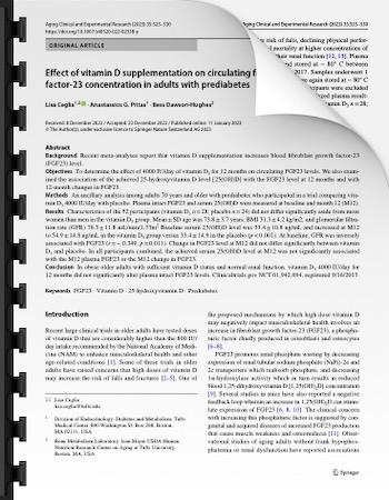 Effect of vitamin D supplementation on circulating fibroblast growth factor‐23 concentration in adults with prediabetes
