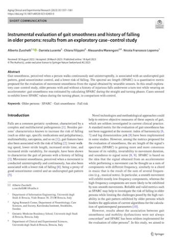 Instrumental evaluation of gait smoothness and history of falling in older persons: results from an exploratory case–control study