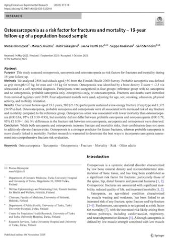 Osteosarcopenia as a risk factor for fractures and mortality – 19-year follow-up of a population-based sample