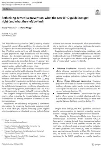 Rethinking dementia prevention: what the new WHO guidelines get right (and what they left behind)