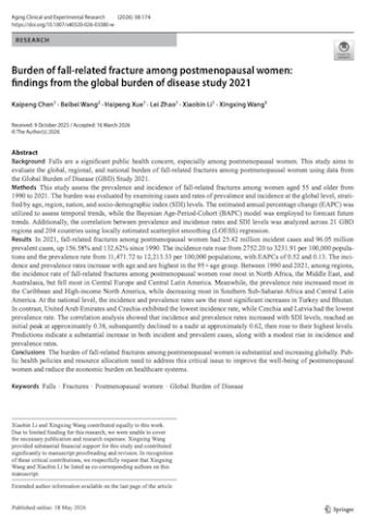 Burden of fall-related fracture among postmenopausal women: findings from the global burden of disease study 2021