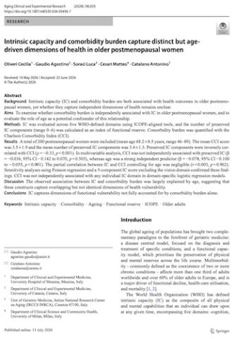 Intrinsic capacity and comorbidity burden capture distinct but age-driven dimensions of health in older postmenopausal women